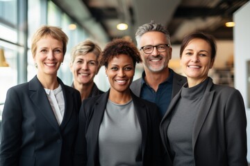 Obraz premium Group portrait of a middle aged business people team in office