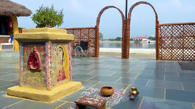 Bhansa Ghar located inside the campus of Mithila Haat, in Jhanjharpur, Bihar, India