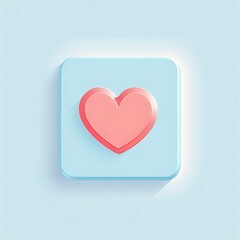 heart baby blue icon