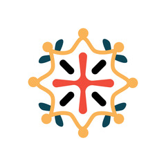 Elegant Abstract Mandala with Geometric and Floral Elements - PNG