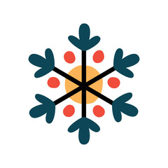 Modern Snowflake Illustration with Abstract Elements - PNG