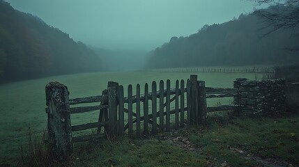 Foggy gate view