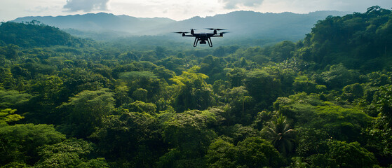 Drone Aerial View of Lush Rainforest Reforestation
