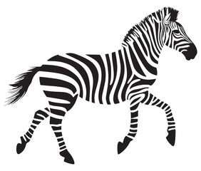 Fototapeta premium Zebra cartoon isolated on white background, Cartoon zebra silhouette icon