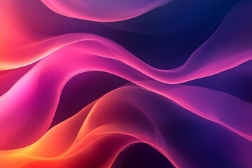Obraz premium Abstract Background - Flowing Pink and Orange Waves on Purple and Blue