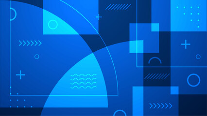 Blue Vector Abstract Background With Simple Geometric Shapes. For Background, Banner, Pamphlet, Certificate and Presentation