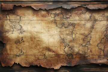 Ancient World Map Antique Parchment Treasure