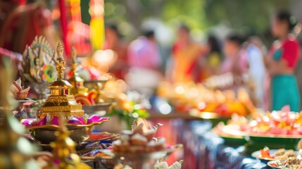 Naklejka premium A detailed view of a Cambodian graduation celebration, featuring traditional and modern elements