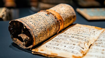 Exhibition of historical texts and scrolls at the benbe standard a cultural showcase of ancient manuscripts in an educational environment