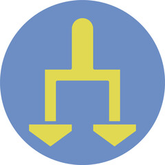 Split Arrow Downicon Design