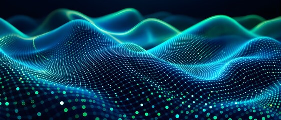 blue-green mesh waves