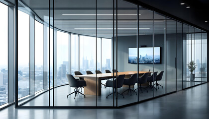 Fototapeta premium Detailed Office Design: Stylish and Functional Workspace Interior