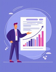 Fototapeta premium business person with chart