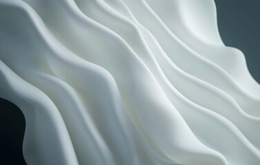 Obraz premium Clean and dynamic white flowing texture creating gentle curves minimalist abstract concept great for contemporary visuals