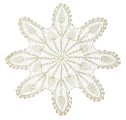 Crocheted lace on white