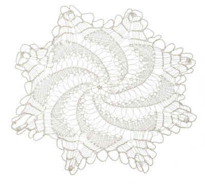 Crocheted lace on white