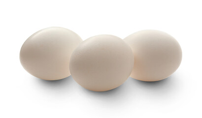 Eggs on the white background