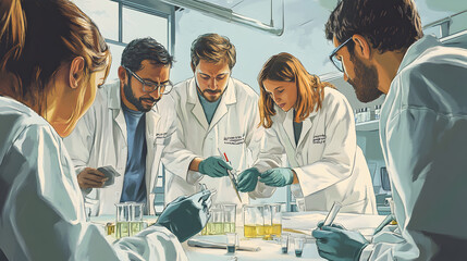 Scientists Collaboration: Geoengineering Research, Lab Teamwork, Diverse Team, Scientific Discovery, Experiment