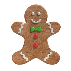 Festive Gingerbread Man Cookie Decorated with Icing for Christmas