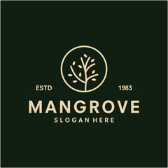 Mangrove Tree Logo Plant Abstract Minimalist Sign Symbol Environment