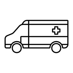 Fototapeta premium Emergency Ambulance Icon in Line Style