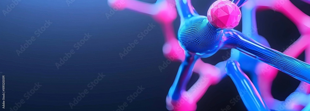 Poster Digital dots and lines. Technology background. Structure of network connections. Plexus effect. 3D.