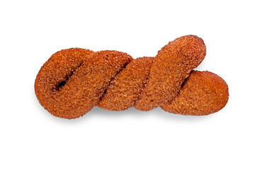 Tasty braided cinnamon bun isolated 