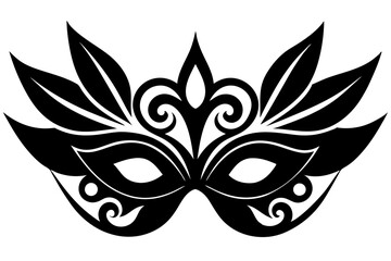 Festival Mask Silhouette - Decorative Masquerade Mask Vector Design