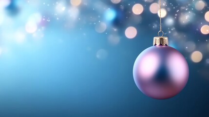 Fototapeta premium Beautifully Blurred Background with Hanging Christmas Ornament, Colorful Bokeh Lights, Festive and Joyful Atmosphere for Holiday Celebrations and Seasonal Decor