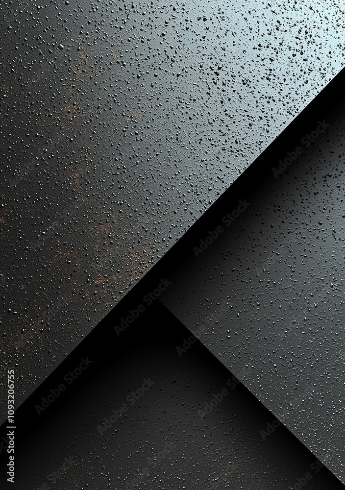 Poster toner paper folded into a triangular pattern and cool poster overlay