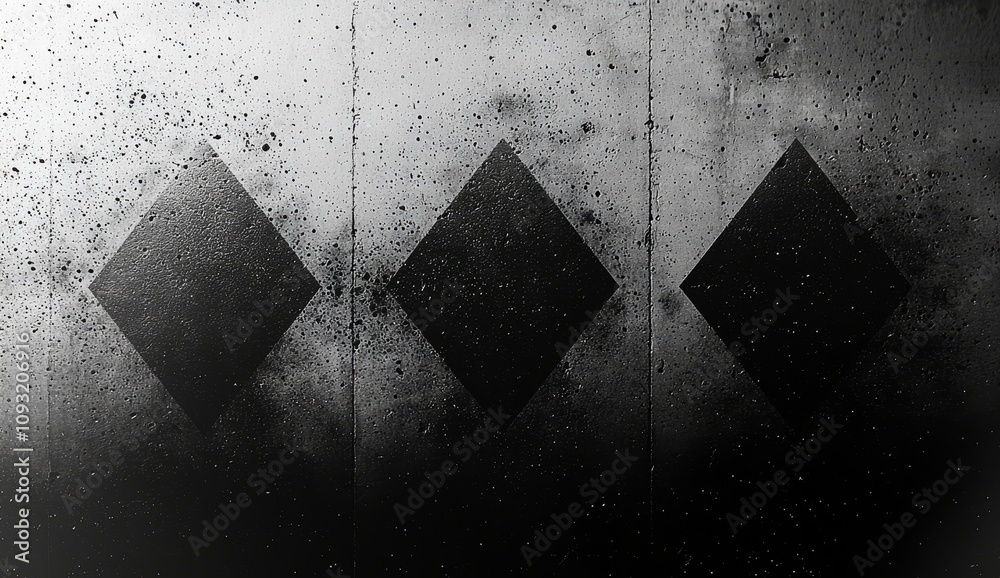 Poster the texture is abstract and features geometric shapes with a vintage noir landscape background