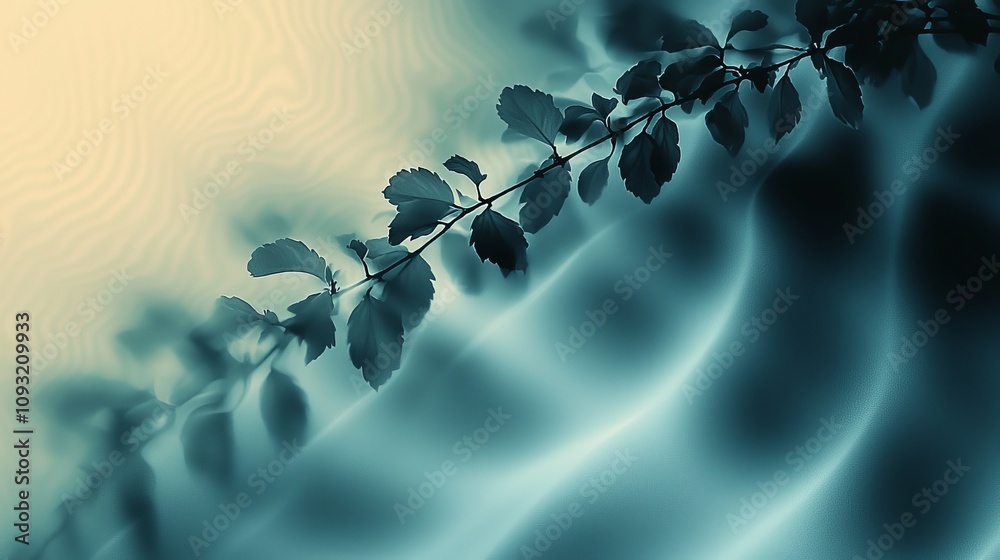 Fototapete Green yellow white gradient background with smooth noise texture, blurry backdrop design, copy space on top