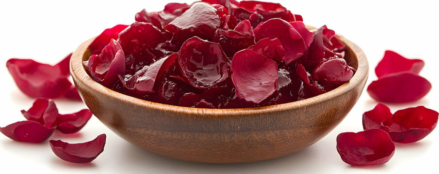 Photo: Gulkand Rose Petal Jam in Wooden Bowl