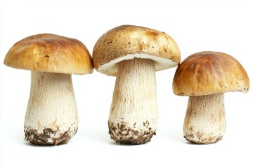 On background, brown fresh mushrooms, high nutrient and protein fungi.