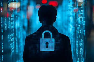 Illustration - Cybersecurity Data Protection Lock Privacy Security
