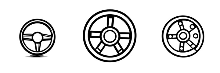 Obraz premium Car steering wheel flat icon designed for apps and websites.