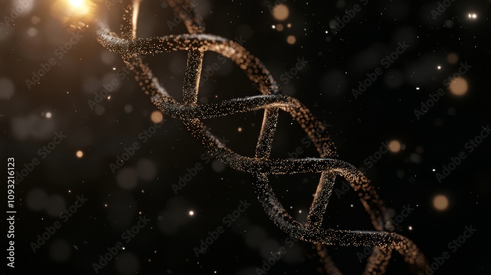 Aufkleber a dna helix as a biotechnology science concept.