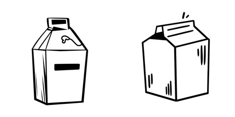 Modern line art icon of a large milk carton box, ideal for food apps and websites.