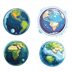Planet Earth Vector Illustration on a White background