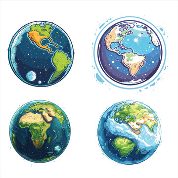 Planet Earth Vector Illustration on a White background