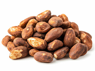 Fototapeta premium Photo Roasted Brazil Nuts Isolated on White Background