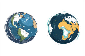 Planet Earth Vector Illustration on a White background