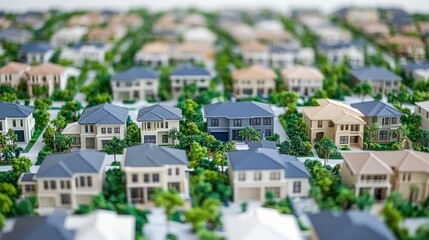 Fototapeta premium Miniature Houses on Market Display Model