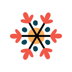 Abstract Colorful Snowflake Design for Winter Themes