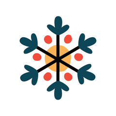 Modern Snowflake Illustration with Abstract Elements