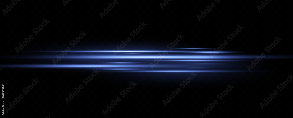 Poster Vector illustration of a blue color. Light effect. Abstract laser beams of light. Chaotic neon rays of light .