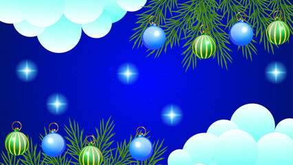 Blue and Green Christmas Seasons Design 3d Elements Background. Vector Illustration. Design Illustration for Cover, Print, Poster, Wallpaper, Background, Banner, Pamphlet, Presentation