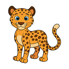 Obraz premium Leopard cartoon vector illustration