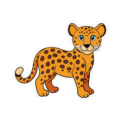 Leopard cartoon vector illustration