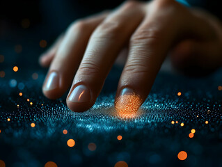 Illustration - Fingerprint Scan Security Technology Background